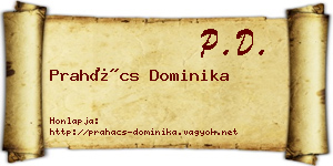 Prahács Dominika névjegykártya